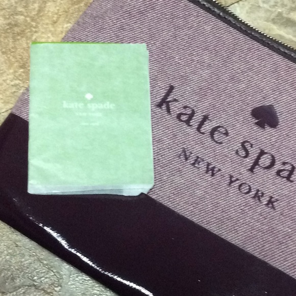 Kate spade large tweed pouch dark plum - Picture 6 of 6